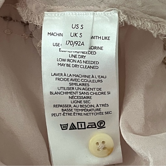 Anthropologie Sarabeth Textured Blouse Blush Boho Peasant Balloon Sleeve Top S - Picture 7 of 8